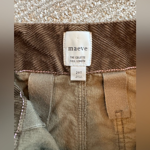 Maeve The Colette Full Length Corduroy 29T Olive - Picture 5 of 10